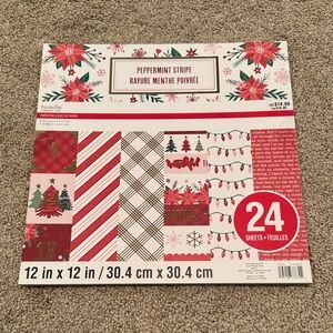 Recollections Festive Peppermint Stripe Paper Pack